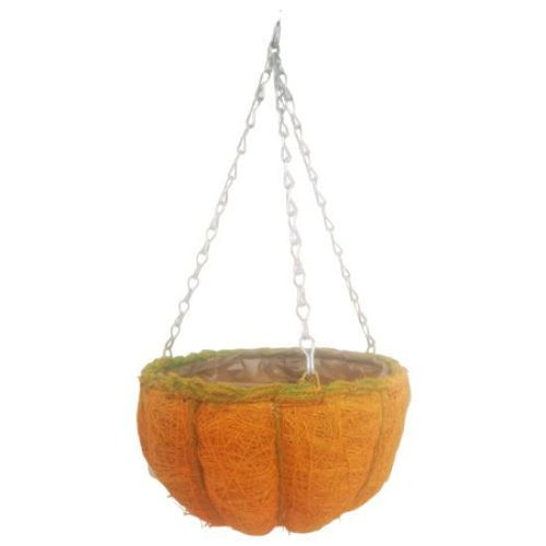 23cm (9 Inch) Sisal Orange Pumpkin Hanging Basket