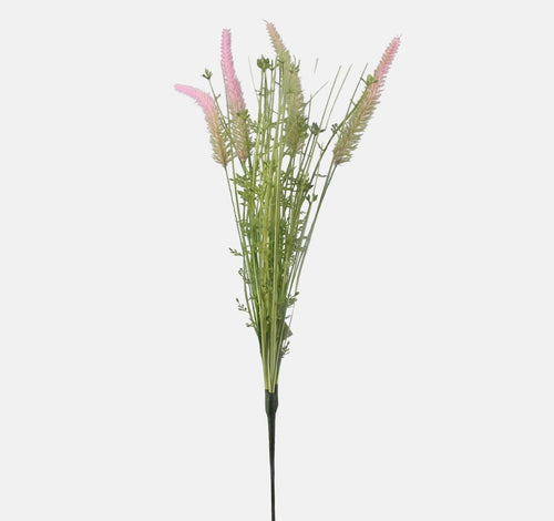 50cm Pink Grass Bunch with Foliage - Artificial Flower