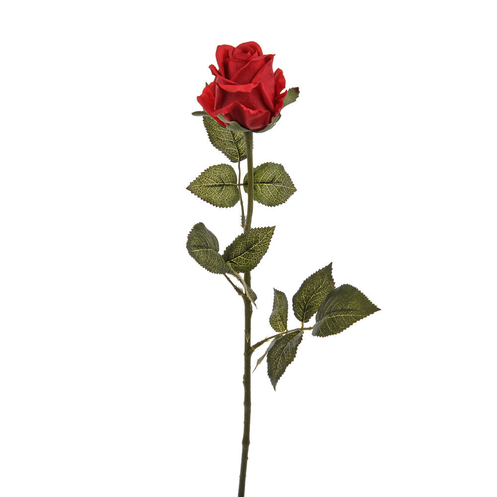 55cm Real Touch Rose Bud Red Artificial Flower Titleys Flowers