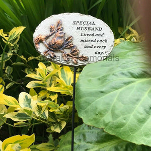 Memorial Bronze 3D Bird Stick Stake Pick Plaque Tribute Graveside Ornament
