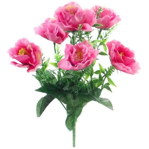 31cm Pink Mini Peony Bush with Foliage