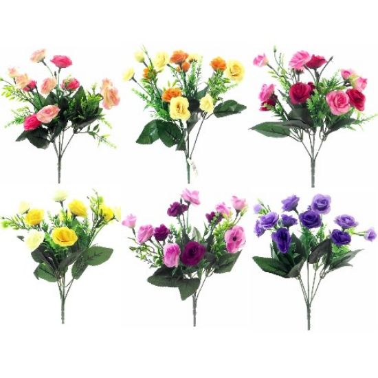 48 X 31cm Rose and Grass Bush - Assorted Colours - Full Box