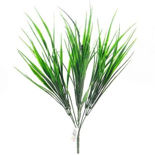 38cm Plastic Green Grass Bush - Artificial Greenery