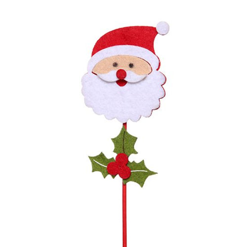 Pack of 6 x Felt Santa Picks - Christmas Artificial Flower Xmas Wreath Bouquet (XB18)
