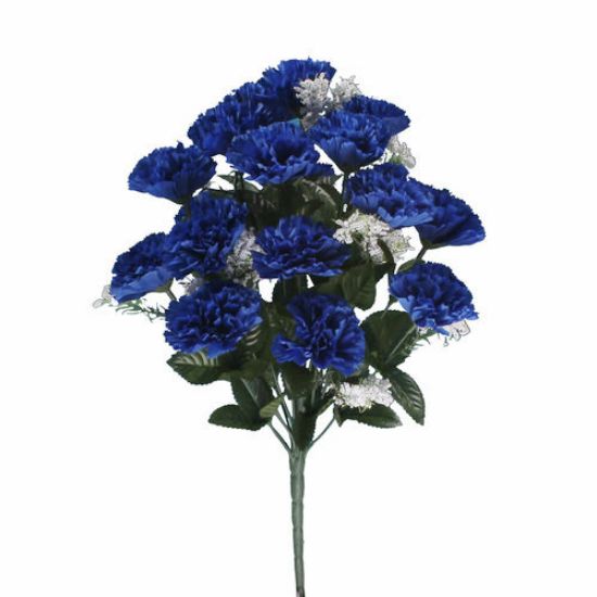 46cm Large Royal Blue Carnation And Gyp Bush Bunch (18 Heads) – Titleys 