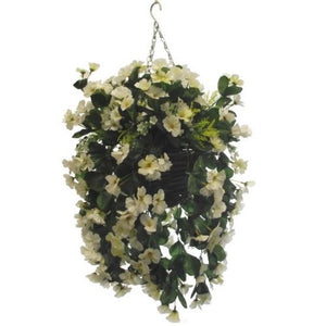 10" Nasturtium Hanging Basket Ivory - Artificial Flower