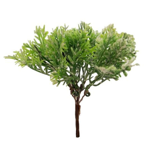 13cm Christmas Glittered Snowy Foliage Pick Green (XB19)