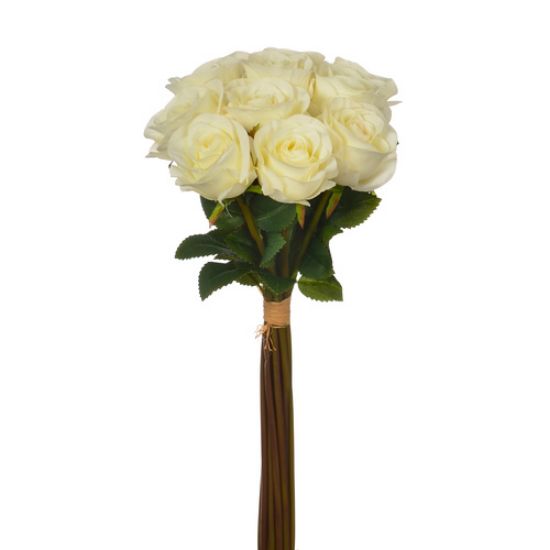 37cm Large Ivory Rose Bundle - 11 Stems - Artificial Flower