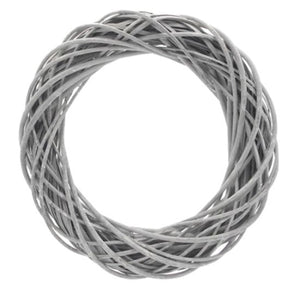 38-40cm (15-16"") Grey Rattan Wicker Wreath