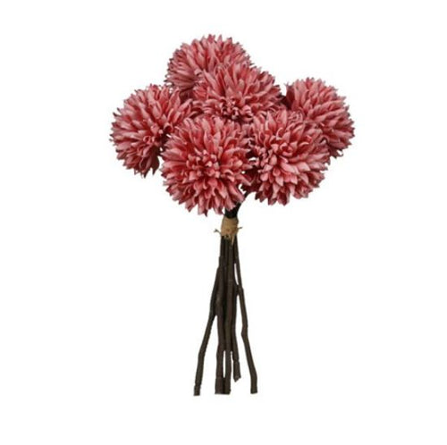 22cm Vintage Pink Pom Pom Bundle (6 Stems)