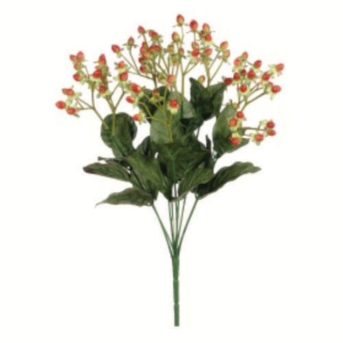 43cm Red/Orange Hypericum Berry Bush - Christmas Artificial