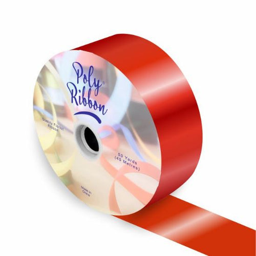 50mm Metallic Red Polypropylene Ribbon (50 Yards)
