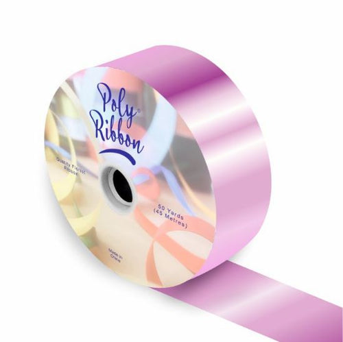 50mm Metallic Light Pink Polypropylene Ribbon (50 Yards)