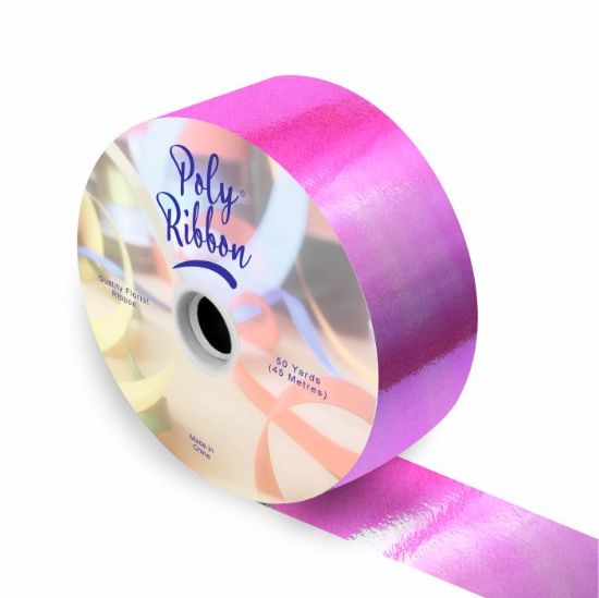 50mm Metallic Hot Pink Polypropylene Ribbon (50 Yards)