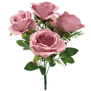 44cm Vintage Pink Open Rose Bush