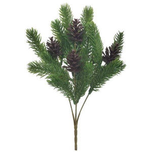 32cm Green Spruce Spray with Cones - Christmas Greenery