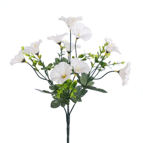 30cm Ivory Morning Glory Bush - Artificial Flower