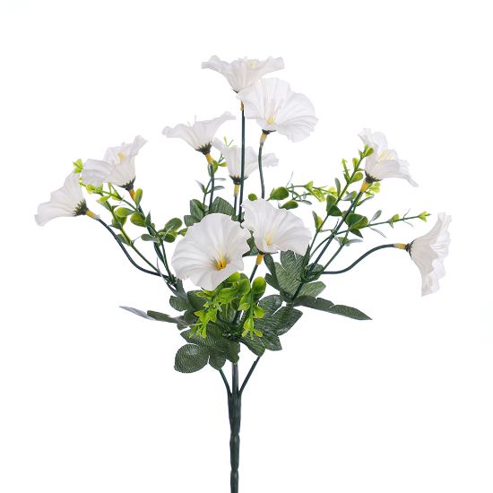 30cm Ivory Morning Glory Bush - Artificial Flower
