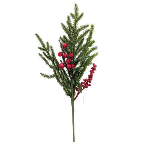50cm Spruce Spray with Red Berries - Christmas Wreath
