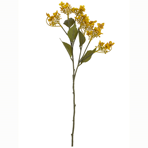 62cm Autumn Mustard Dry Wild Hydrangea Spray - Artificial Flower