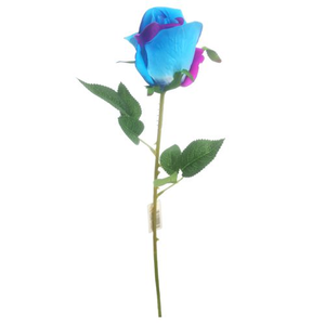 54cm Blue Purple Rainbow Rose - Single Stem Artificial Flower