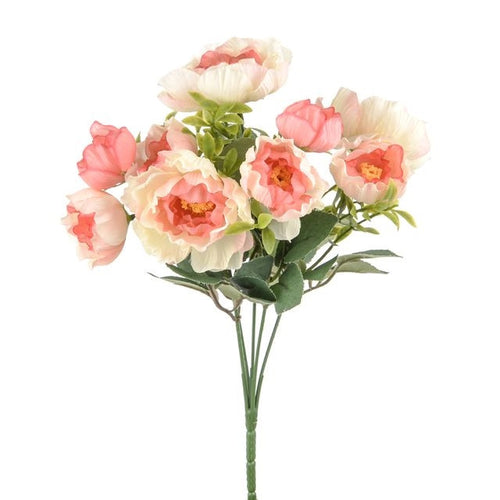 33cm Ranunculus Bush Pink