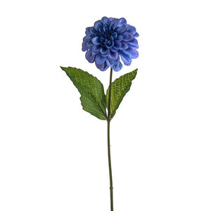 46cm Olivia Zinnia Stem Blue - Artificial Flower