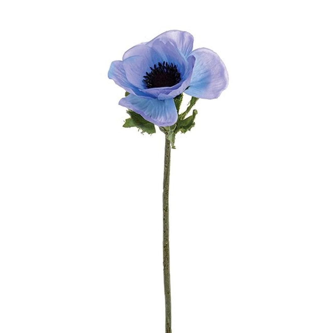 40cm Blue Single Stem Anemone - Artificial Flower