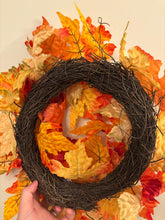 Load image into Gallery viewer, 40cm Maple Leaf Autumn Rattan Grape Vine Wicker Wreath