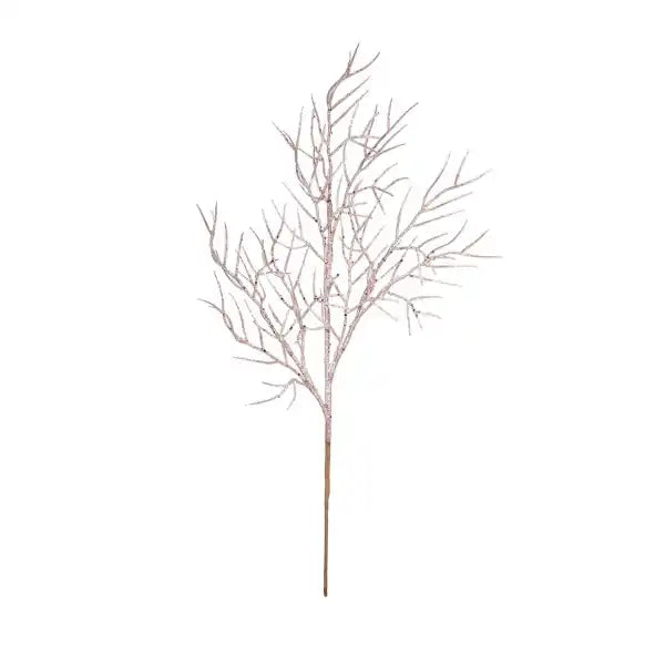 65cm Pink Glitter Twig Branch - Christmas Xmas Artificial Greenery