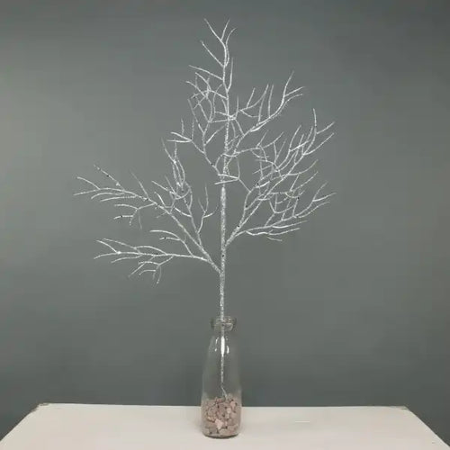 65cm Silver Glitter Twig Branch - Christmas Xmas Artificial Greenery (XB29)
