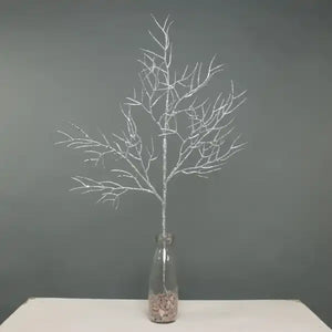65cm Silver Glitter Twig Branch - Christmas Xmas Artificial Greenery (XB29)