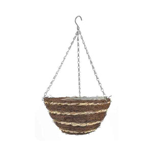 12" Round Reeth Lined Hanging Basket