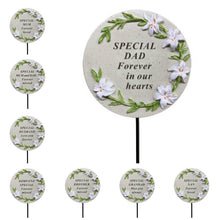 Load image into Gallery viewer, Memorial Cream Lily Flower Stick Stake Pick Plaque Tribute Graveside Ornament