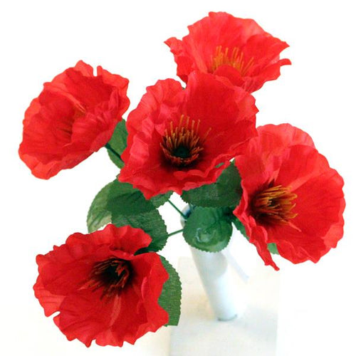 48 X Red Poppy Bunch - Full Box