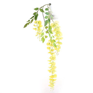 105cm Yellow Trailing Wisteria Spray - Artificial Single Stem