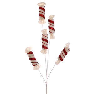 70cm Sweet Branch - Red White - Christmas Wreath Decoration