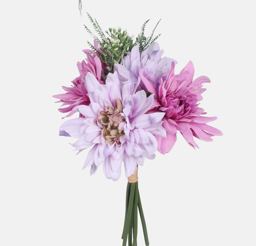 27cm Lilac & Pink Dahlia Bunch - Artificial Flower