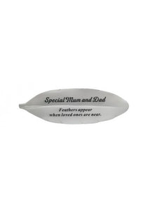 White Resin Memorial Feather Plaque - Feathers Appear When Loved Ones Are Near