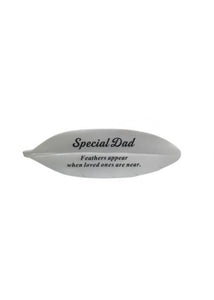 White Resin Memorial Feather Plaque - Feathers Appear When Loved Ones Are Near