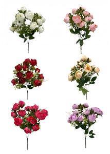 24 X 31cm Rose Bud Bunch - Assorted Colours - Full Box