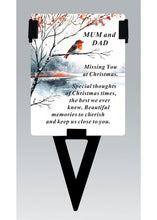 Load image into Gallery viewer, Laminated Plastic Christmas Card and Holder - Memorial Robin