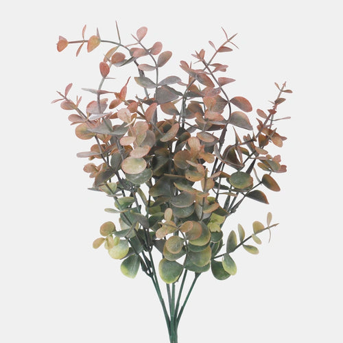 35cm Artificial Burgundy/Green Eucalyptus Bundle - Greenery
