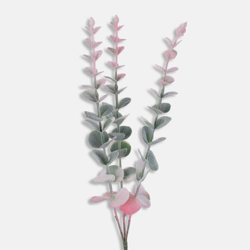 55cm Artificial Pink Eucalyptus Single Stem - Autumnal Greenery