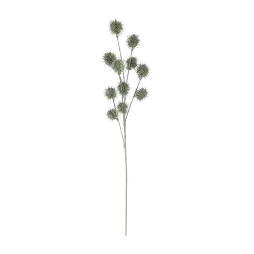 118cm Green Glitter Thistle Stem - Christmas Xmas Artificial