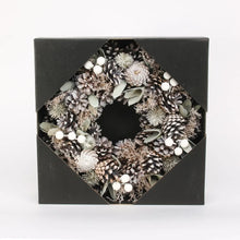 Load image into Gallery viewer, 30cm Soft Greens and White Boxed Wreath -  Christmas Artificial Xmas