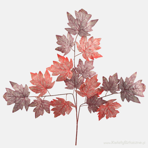 1 x 66cm Red Maple Branch Green Foliage Greenery - Single Stem