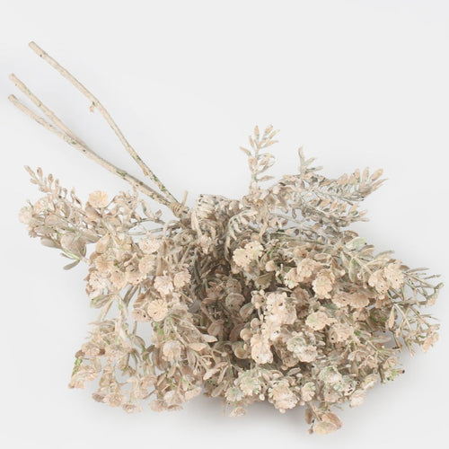 37cm Artificial Helichrysum Beige Bunch - Autumn