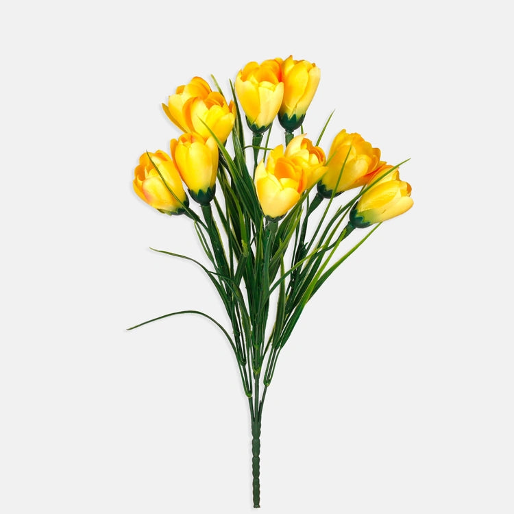 36cm Artificial Yellow Crocus Bush