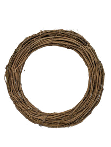 30cm (12") Premium Rattan Wreath Ring - Grape Vine Wicker